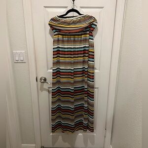 Timing Strapless Multicolor Striped Dress